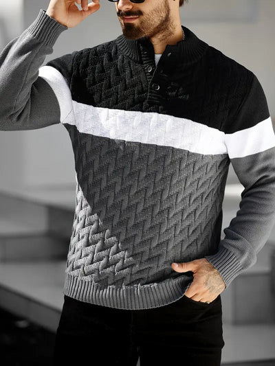 Ferdinand | Men's Color Block Henley Sweater