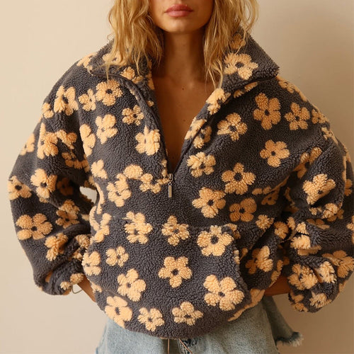 Sloane | Women's Floral Fleece Jacket