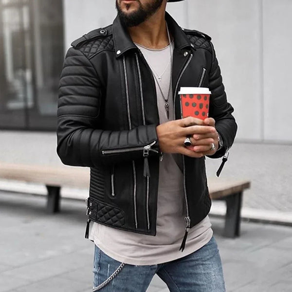 Alaric | Men's Leather Jacket Biker Faux