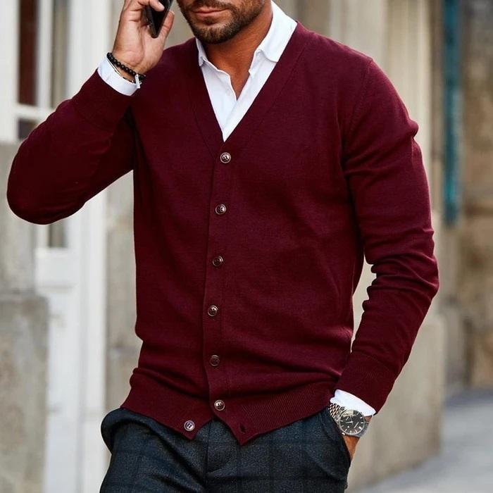Amos | Men's Cardigan Knit Button Up
