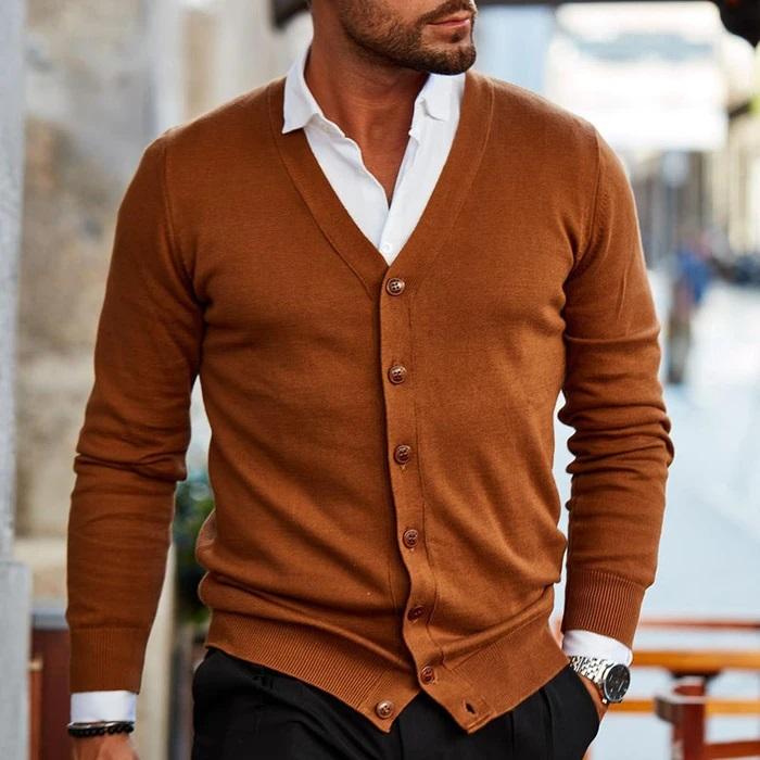 Amos | Men's Cardigan Knit Button Up