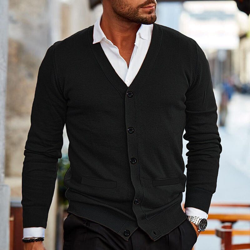 Amos | Men's Cardigan Knit Button Up