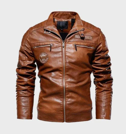 Asher | Men's Leather Jacket Biker Bomber Faux