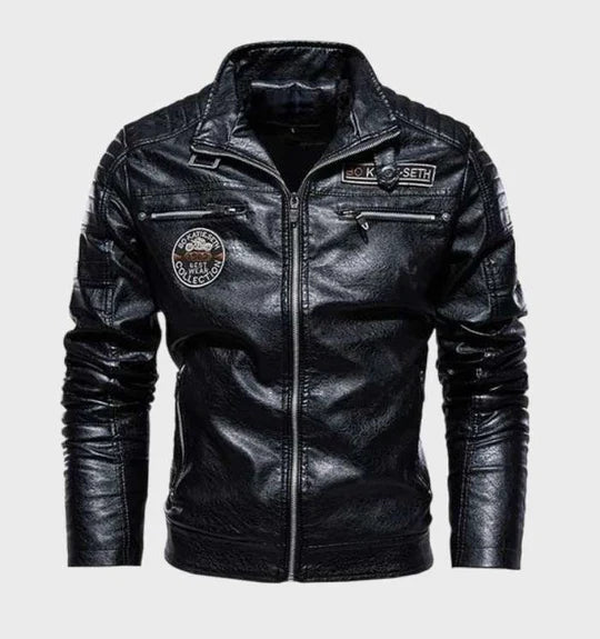 Asher | Men's Leather Jacket Biker Bomber Faux