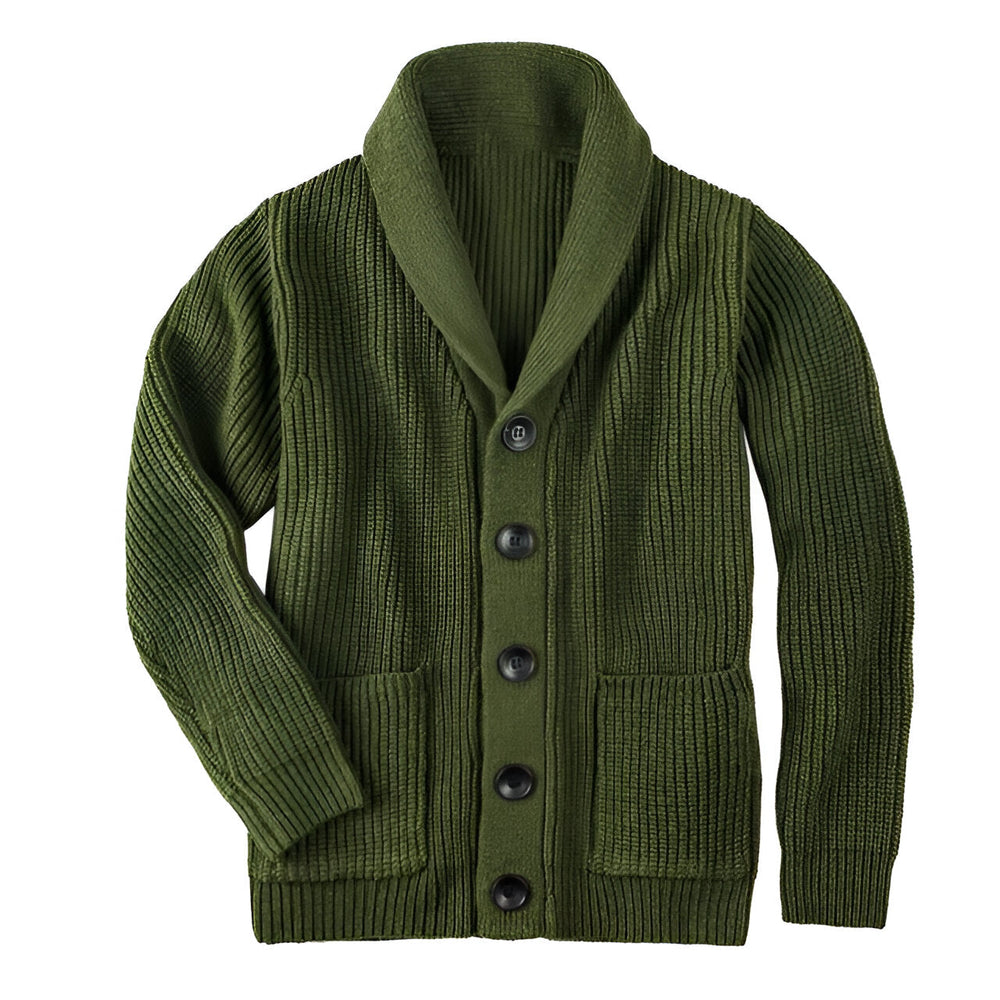 Burke | Men's Cable Knit Cardigan Button Up