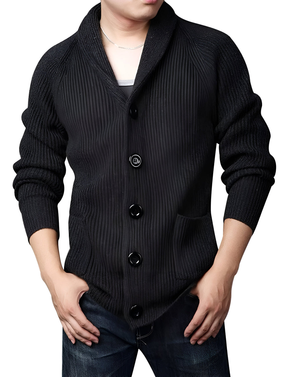 Burke | Men's Cable Knit Cardigan Button Up