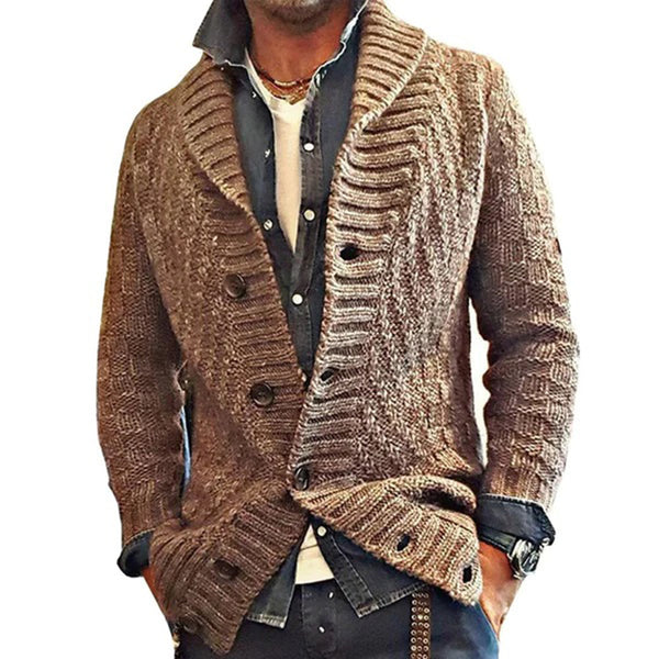 Eldon | Men's Cable Knit Cardigan Shawl Collar