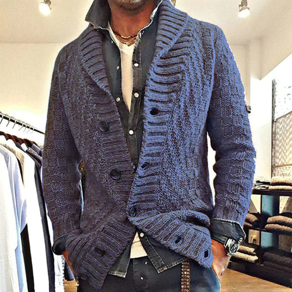 Eldon | Men's Cable Knit Cardigan Shawl Collar