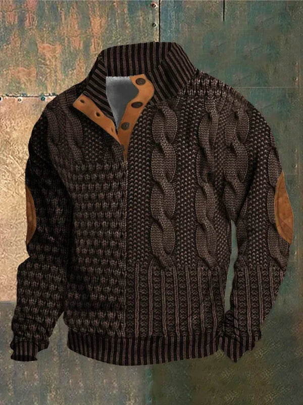 Emmett | Men's Knit Sweater Cable Crew Neck