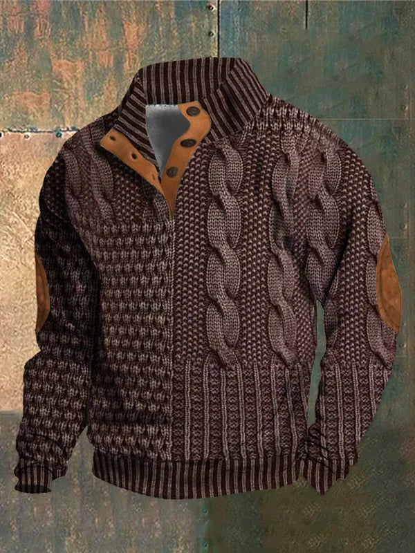 Emmett | Men's Knit Sweater Cable Crew Neck