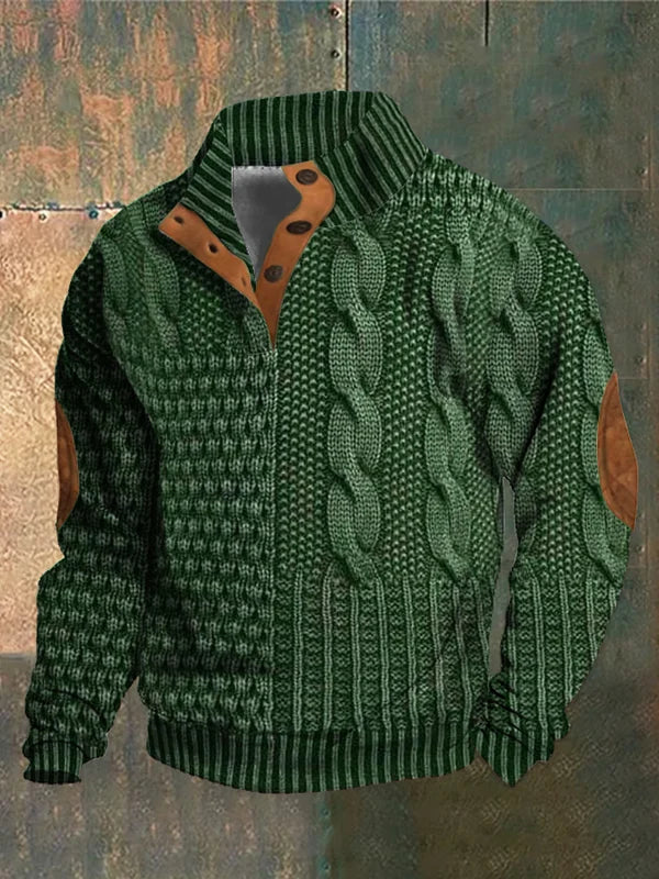 Emmett | Men's Knit Sweater Cable Crew Neck