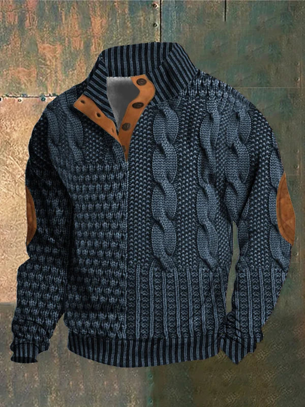 Emmett | Men's Knit Sweater Cable Crew Neck