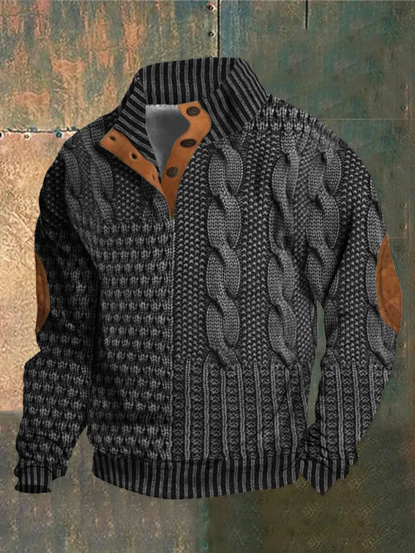 Emmett | Men's Knit Sweater Cable Crew Neck