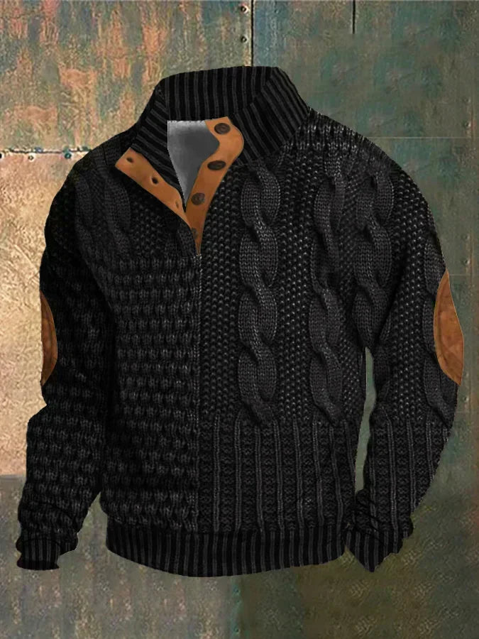 Emmett | Men's Knit Sweater Cable Crew Neck