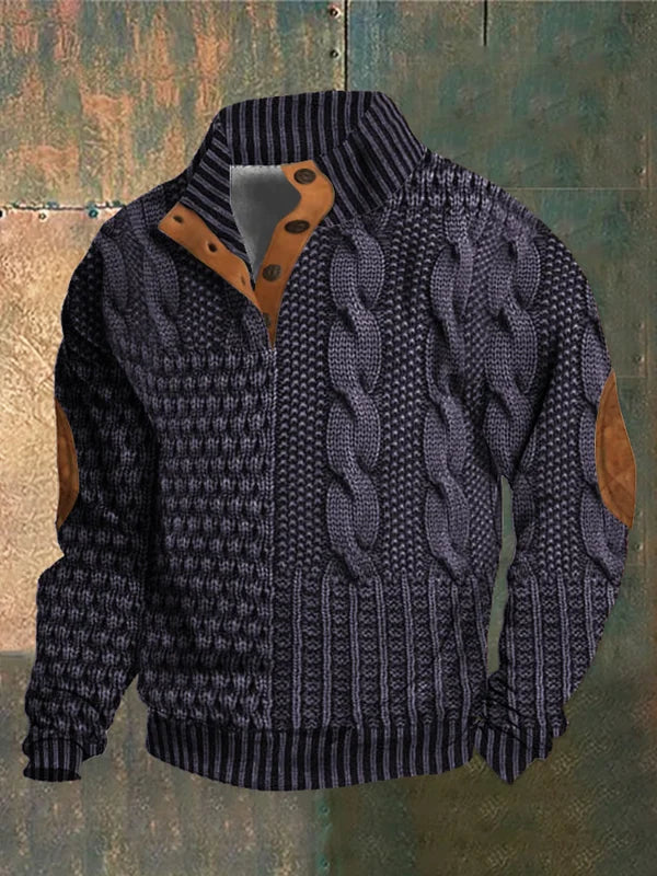 Emmett | Men's Knit Sweater Cable Crew Neck