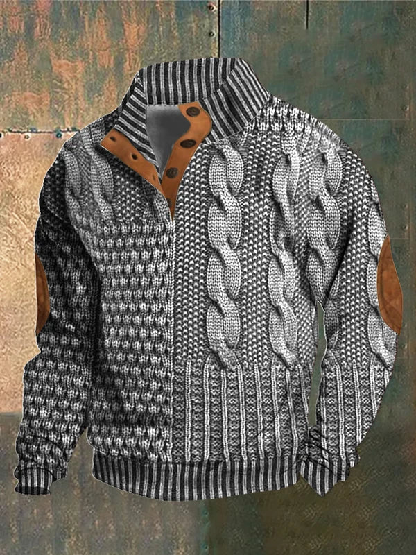 Emmett | Men's Knit Sweater Cable Crew Neck