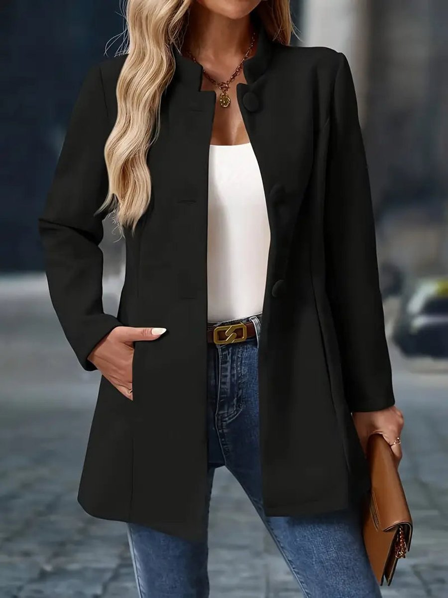 Etta | Women's Stand Collar Fitted Blazer