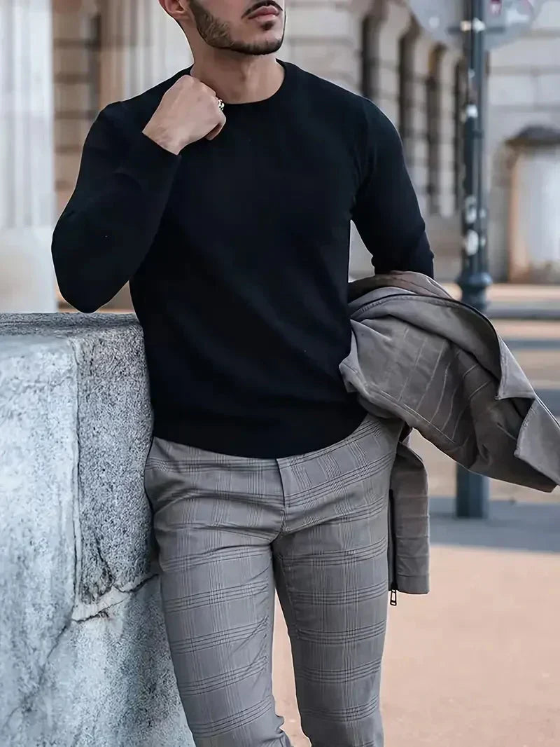 Ezra | Men's Crew Neck Knit Sweater