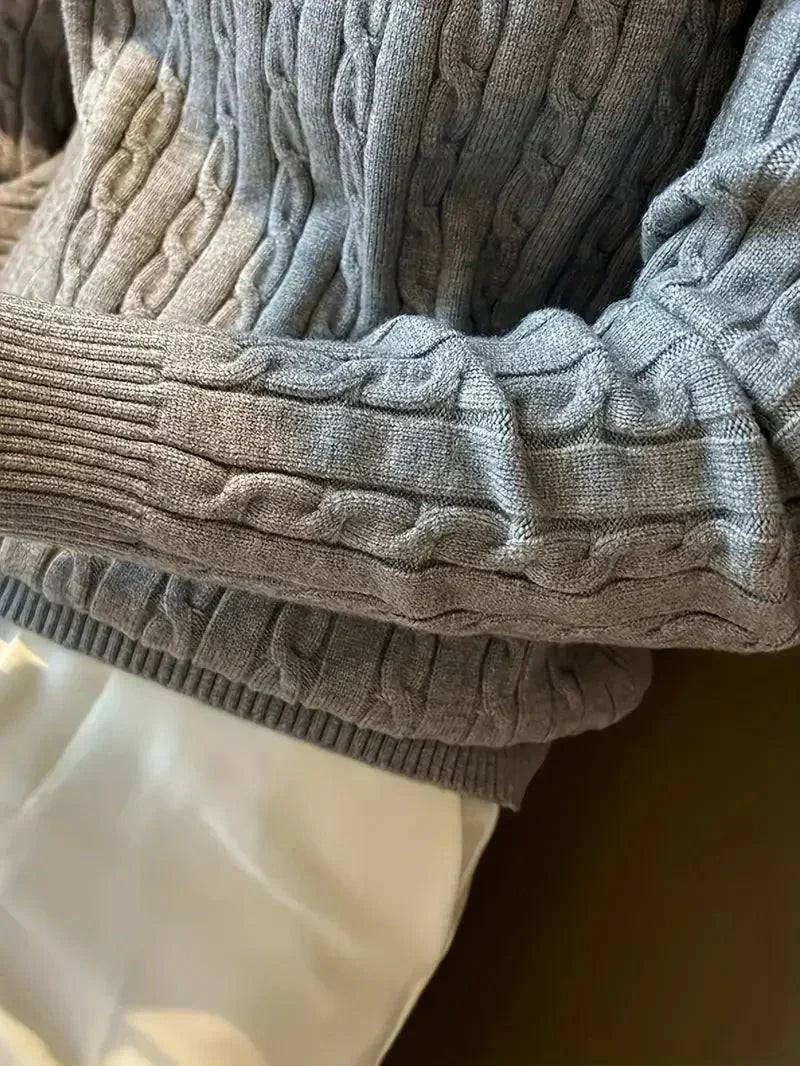 Fabien | Men's Cable Knit Sweater Crew Neck