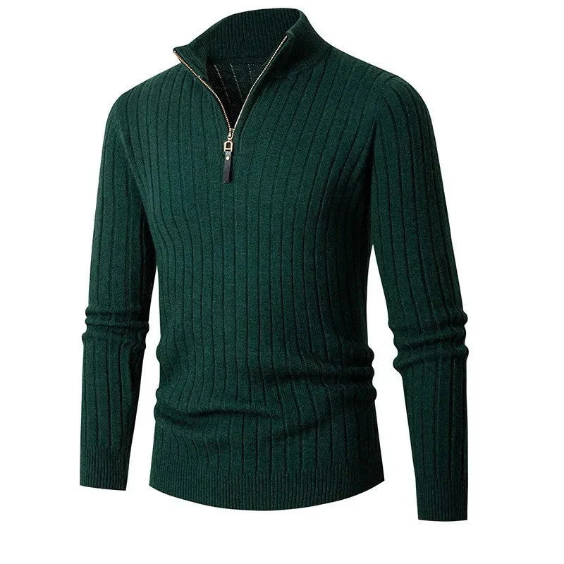Gideon | Men's Ribbed Quarter Zip Sweater Knit