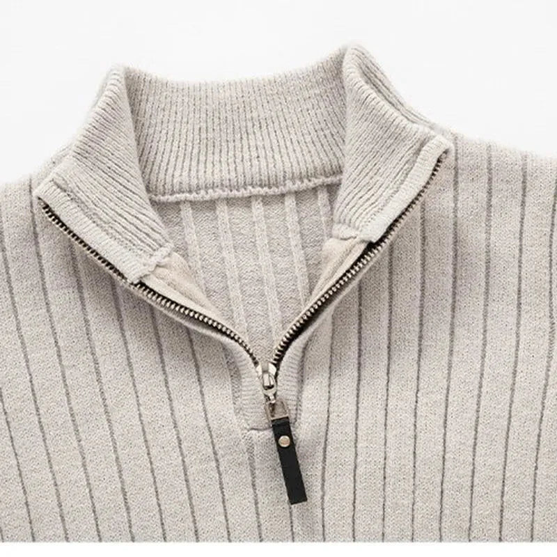 Gideon | Men's Ribbed Quarter Zip Sweater Knit