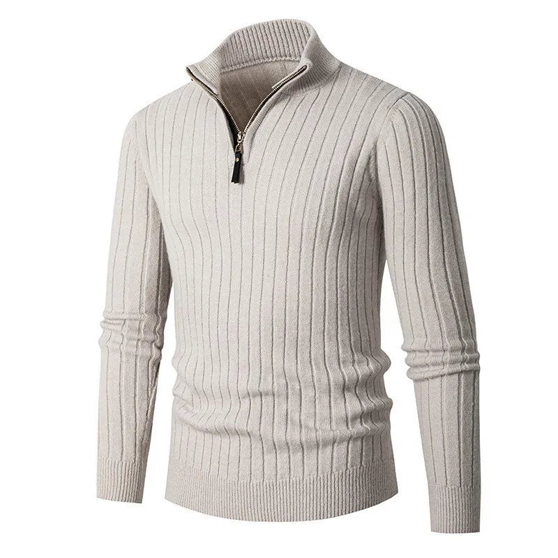Gideon | Men's Ribbed Quarter Zip Sweater Knit