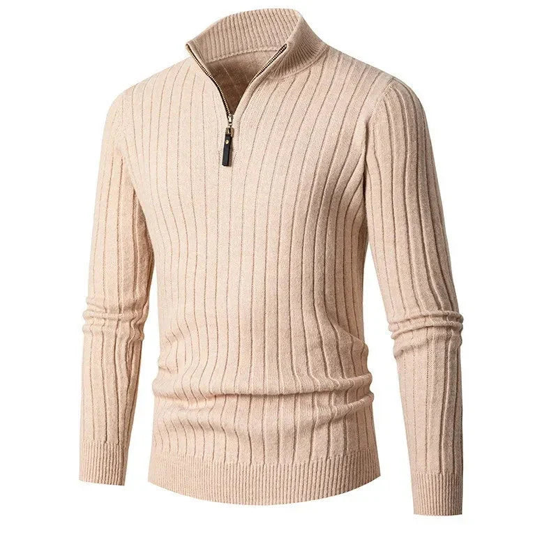 Gideon | Men's Ribbed Quarter Zip Sweater Knit