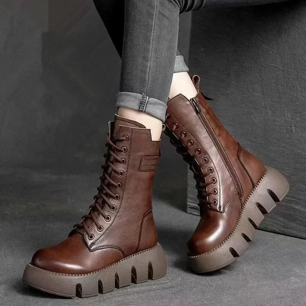 Magnolia | Women's Round Toe Leather Winter Boots